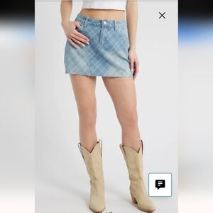 PTCL Ethikal Brand Xyla Plaid Denim Mini skirt Size Small. New.